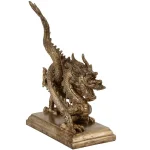 Oriental Furniture 11 in. Chinese Dragon Decorative Statue - Metallic Resin Sculpture thumbnail 2
