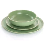 GIBSON elite Gibson Serenade 16-Piece Green Round Stoneware Dinnerware Set thumbnail 4