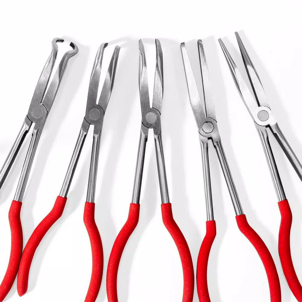 Stark 11 in. Long Reach Needle Nose Pliers Set, 5-Piece Professional Tool Kit