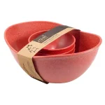 Unbranded EVO Sustainable Goods Red Wood-Plastic Composite Serving Bowl Set, 5-Piece thumbnail 3