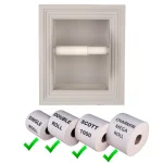 Unbranded Newton Recessed Toilet Paper Holder with Melbourne Frame, Solid Pine, Gray thumbnail 3