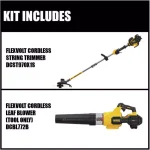 DEWALT 60V MAX FLEXVOLT Brushless 15 in. String Trimmer with Bonus 600 CFM Blower Kit thumbnail 3