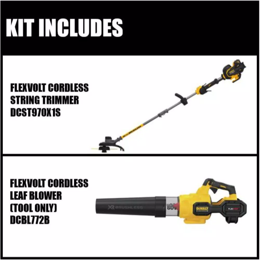DEWALT 60V MAX FLEXVOLT Brushless 15 in. String Trimmer with Bonus 600 CFM Blower Kit