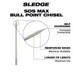 Milwaukee 16 in. SDS-Max SLEDGE Steel Bull Point Chisel Bit thumbnail 3