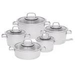 BergHOFF Essentials Manhattan 10-Piece Stainless Steel Cookware Set with Glass Lids, Induction Ready thumbnail 1