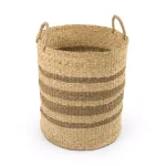 Zentique Handmade Woven Seagrass and Palm Leaf Large Decorative Basket with Handles thumbnail 1