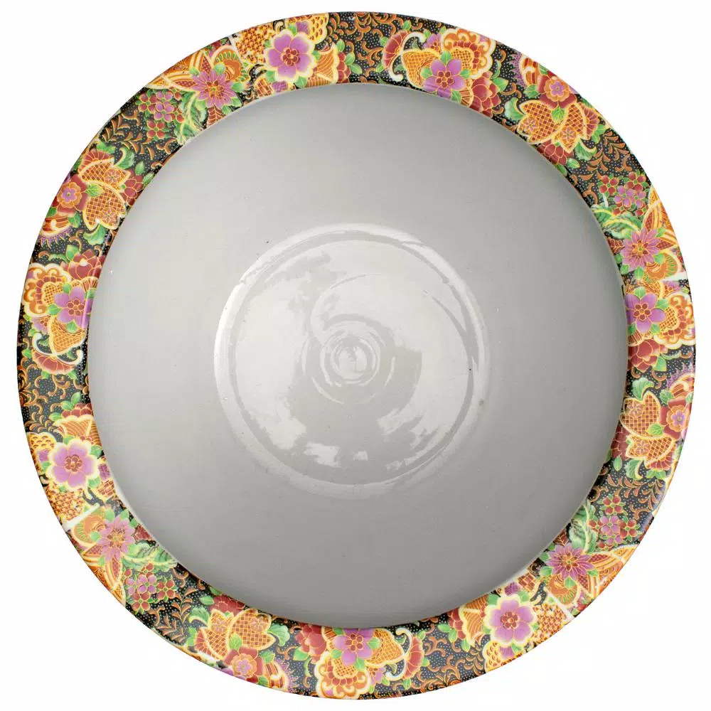 Unbranded Oriental Furniture 12 in. Famille Rose Porcelain Fishbowl with Hand-Painted Satsuma Design