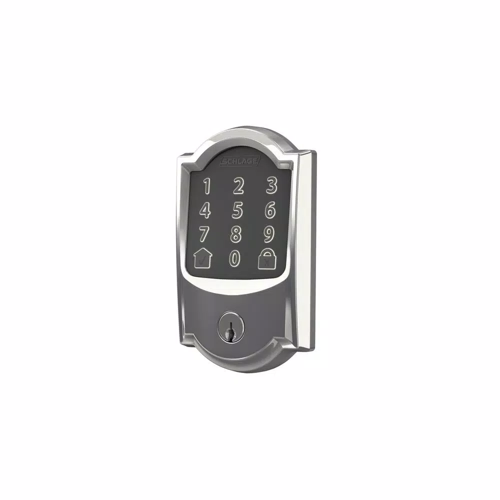 Schlage Encode Smart Wi-Fi Deadbolt with Alarm, Bright Chrome