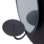 DANYA B Algarve Black Round Pillar Candle Sconce with Mirror and Rope thumbnail 6