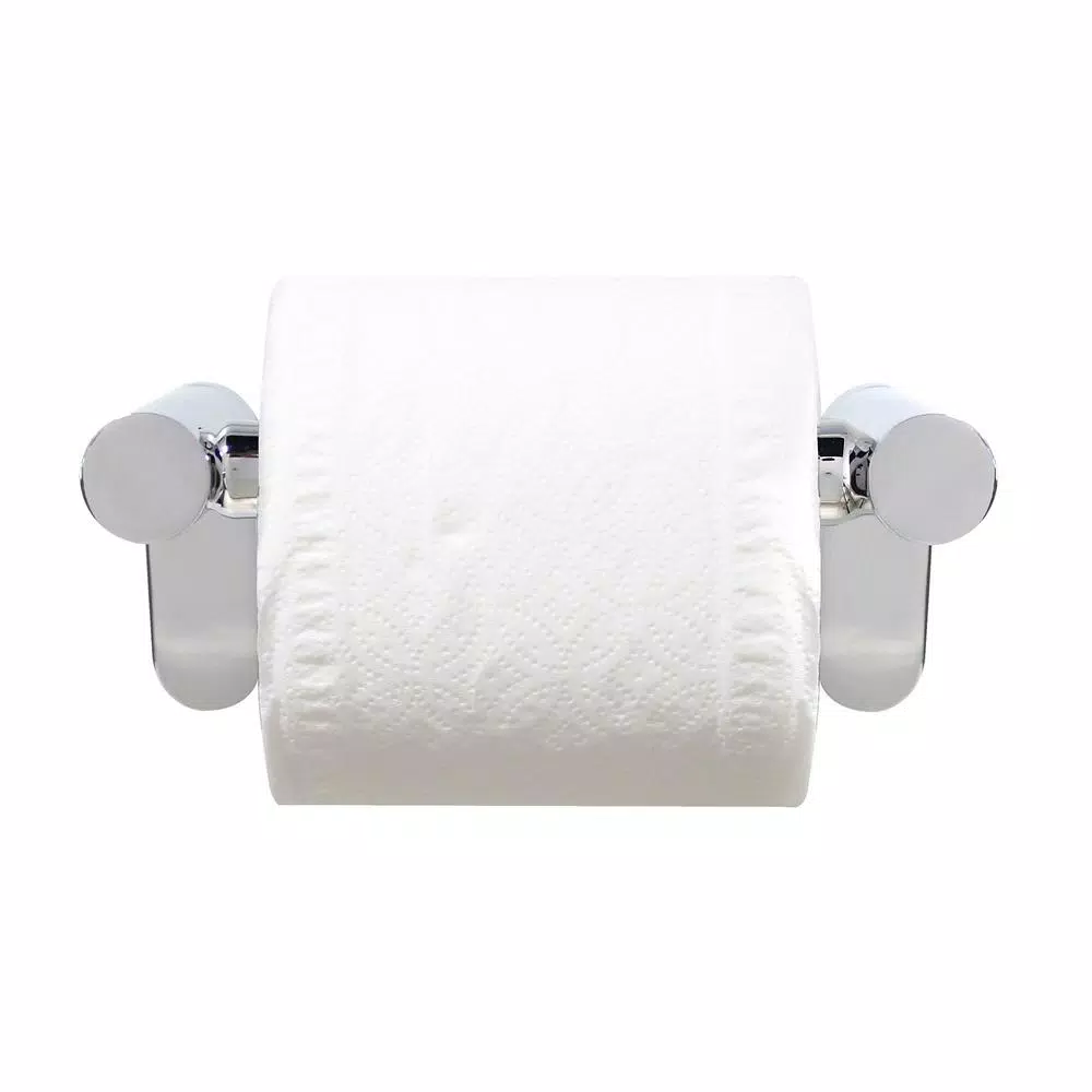 MODONA Oval Toilet Paper Holder with Stainless Steel Roller in Polished Chrome