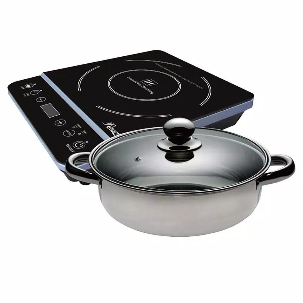 Rosewill 1800W Single Burner Induction Cooktop, 13 in. Black Hot Plate with Temperature Controls