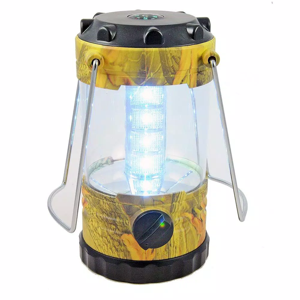 Blazing LEDz 12 LED Camo Battery Operated Lanterns with Compass, 2-Pack