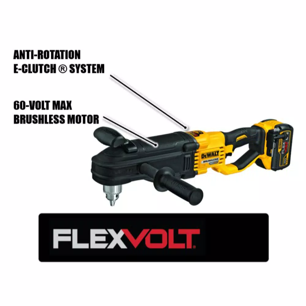 DEWALT DCD470 60V MAX FLEXVOLT Cordless 1/2 in. Stud & Joist Drill with E-Clutch & 9 Ah Battery