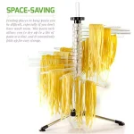 Ovente BPA-Free Acrylic Pasta Drying Rack with Spiral Wand and Sturdy 3-Legged Base thumbnail 5