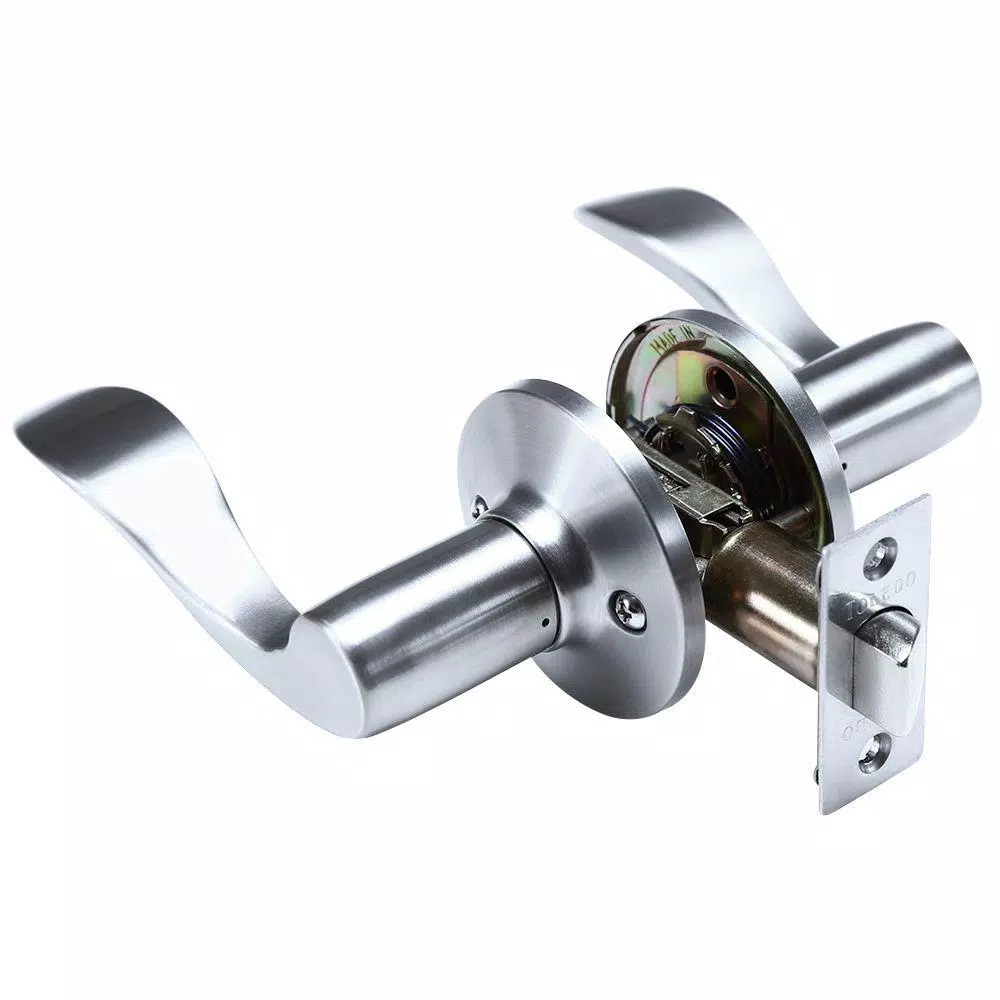 Toledo Fine Locks Jaen Satin Stainless Steel Passage Lever Set, Wave Style