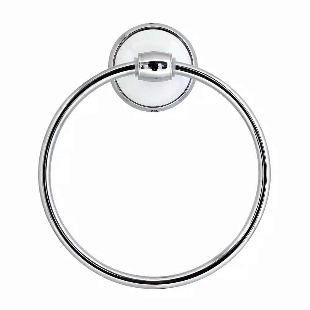 MODONA ARORA White Porcelain and Polished Chrome Towel Ring