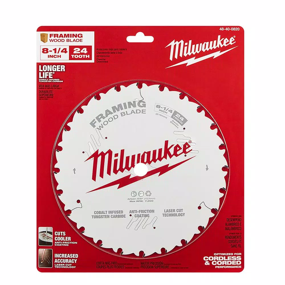 Milwaukee 8-1/4 in. 24-Tooth Framing Circular Saw Blade