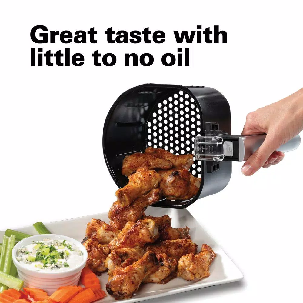 Proctor Silex 1.58 Qt. Black Air Fryer, 900W Compact Countertop Fryer