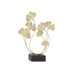 LITTON LANE Natural Reflections 22" Gold Ginkgo Leaf Iron Sculpture with Black Base thumbnail 2