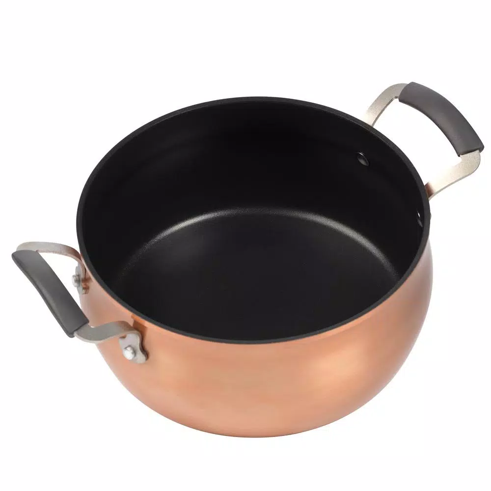 Epicurious 5 Qt. Hard-Anodized Aluminum Nonstick Chili Pot with Glass Lid, Copper