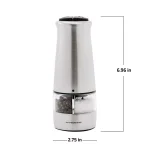 Ovente 2-in-1 Electric Salt and Pepper Grinder, Stainless Steel Silver, Battery Operated thumbnail 7