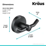 Kraus Elie Double Robe and Towel Hook, Matte Black thumbnail 2