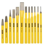 Stanley 12-Piece Punch and Chisel Set, Forged One-Piece Construction, Yellow thumbnail 1