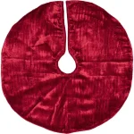 VHC Brands 21 in. Red Memories Glam Christmas Mini Tree Skirt with Gold Trim thumbnail 2