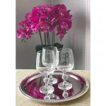 Heim Concept 12 in. Silver Etched Round Metal Serving Tray thumbnail 3