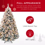 Best Choice Products 7.5 ft. Pre-Lit Flocked Artificial Christmas Tree with 550 Warm White Incandescent Lights thumbnail 3