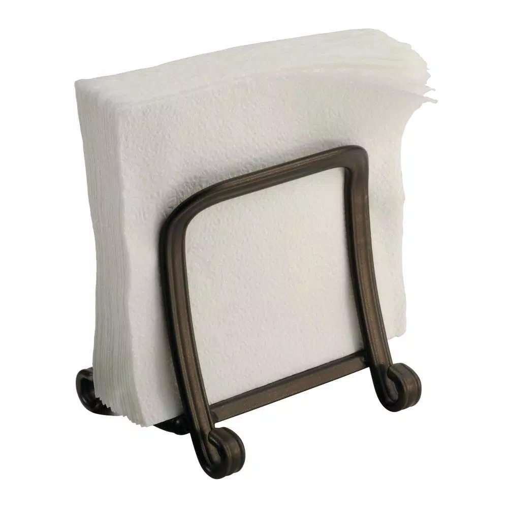 interDesign York Lyra Squeeze Napkin Holder, Powder Coated Bronze Steel