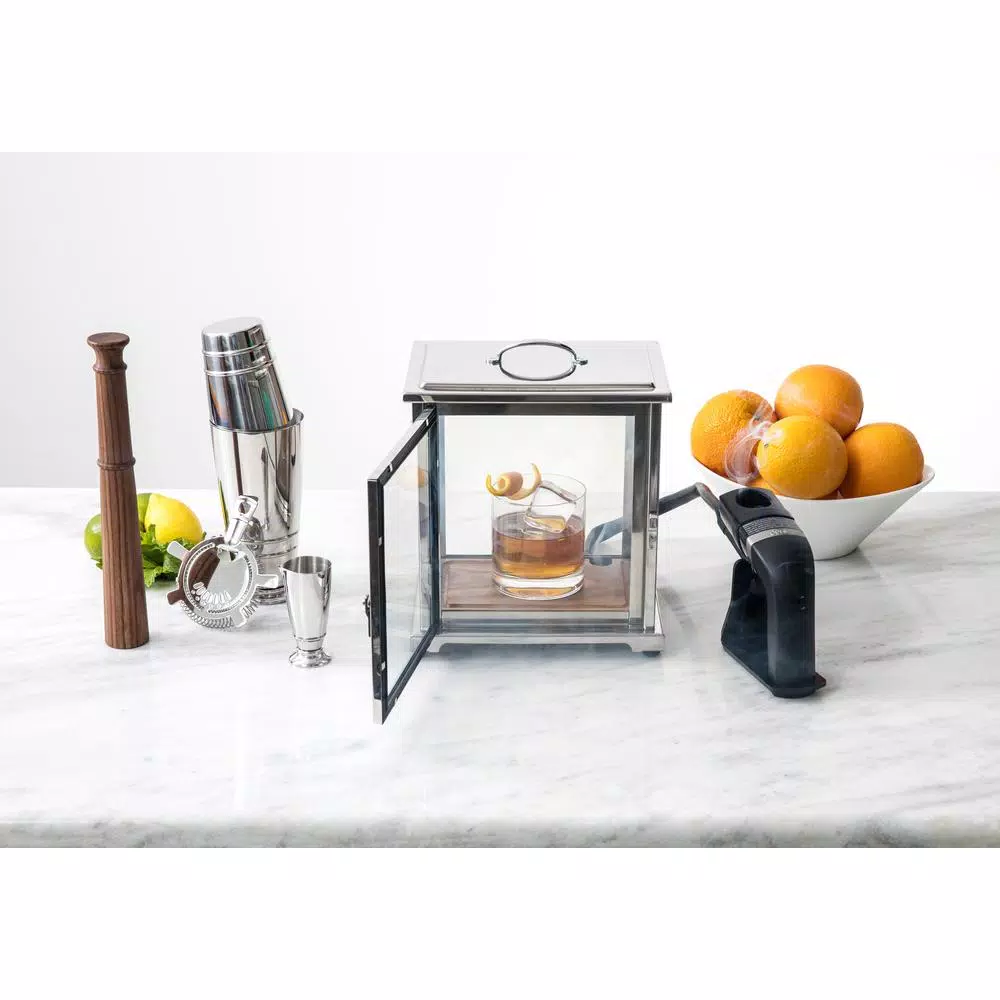 Fortessa Crafthouse by FORTESSA Stainless Steel and Glass Cocktail Smoker Box Set