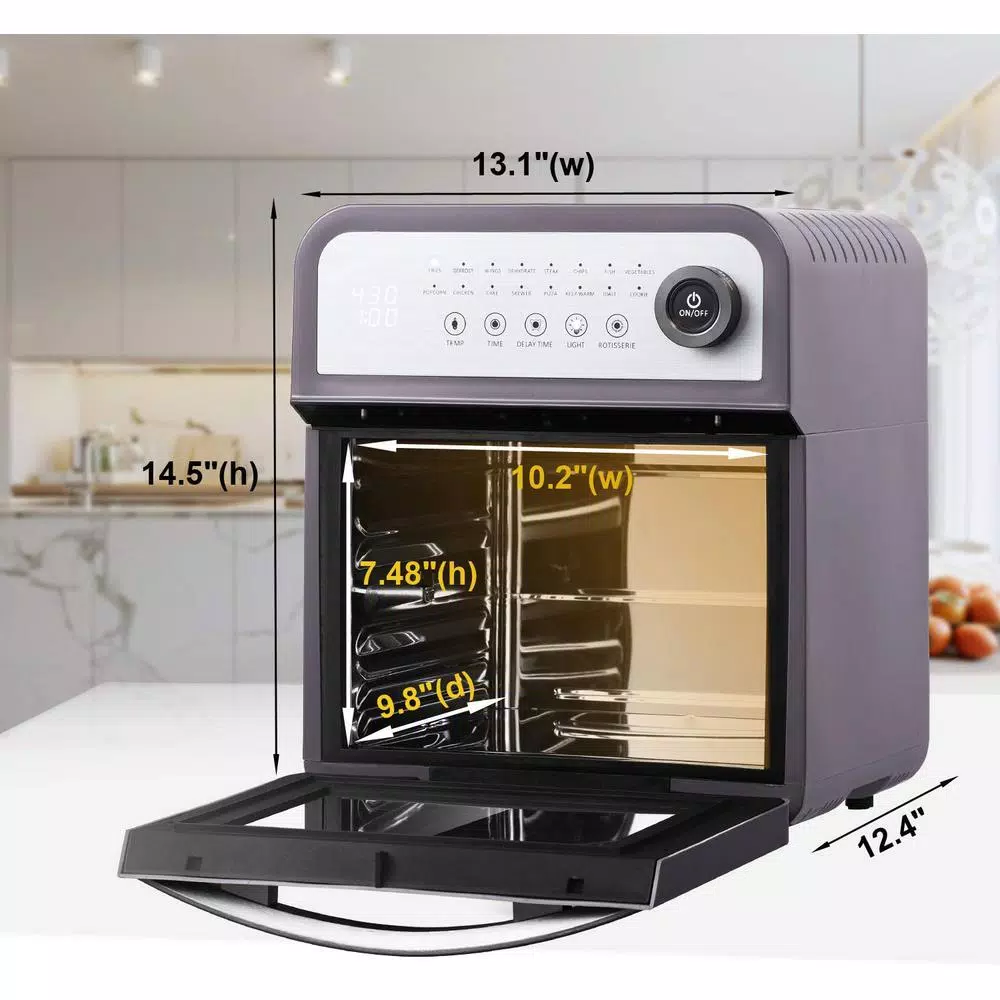 Geek Chef 12 Qt. Air Fryer Oven with Rotisserie, 1600W Multi-Function Countertop Oven with 16 Presets