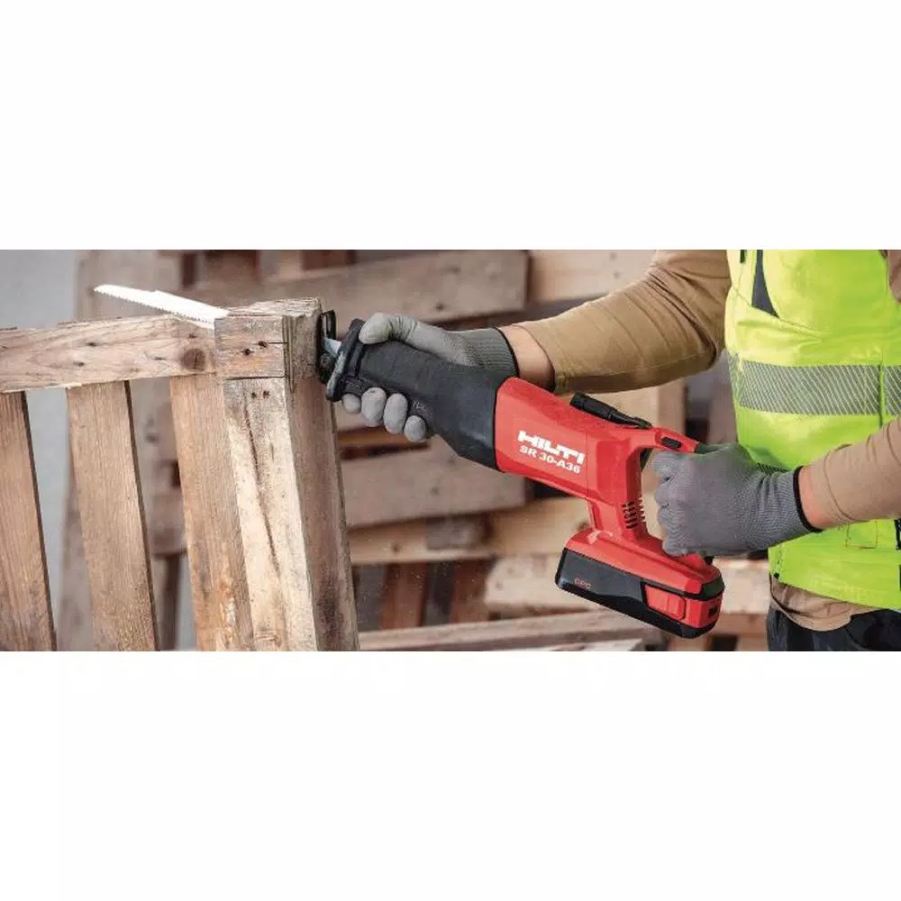 Hilti SR 30A 36V Cordless Reciprocating Saw Kit with Two 5.2 Ah Batteries, Charger, and Bag
