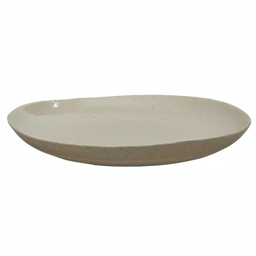 Split P Sandstone Ceramics Organic Shaped Stoneware Centerpiece Serving Platter, 16 in.