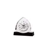 Bulova Trident K-9 Crystal Table Clock with Ebony Gloss Hardwood Base and Polished Chrome Skeleton Movement thumbnail 1