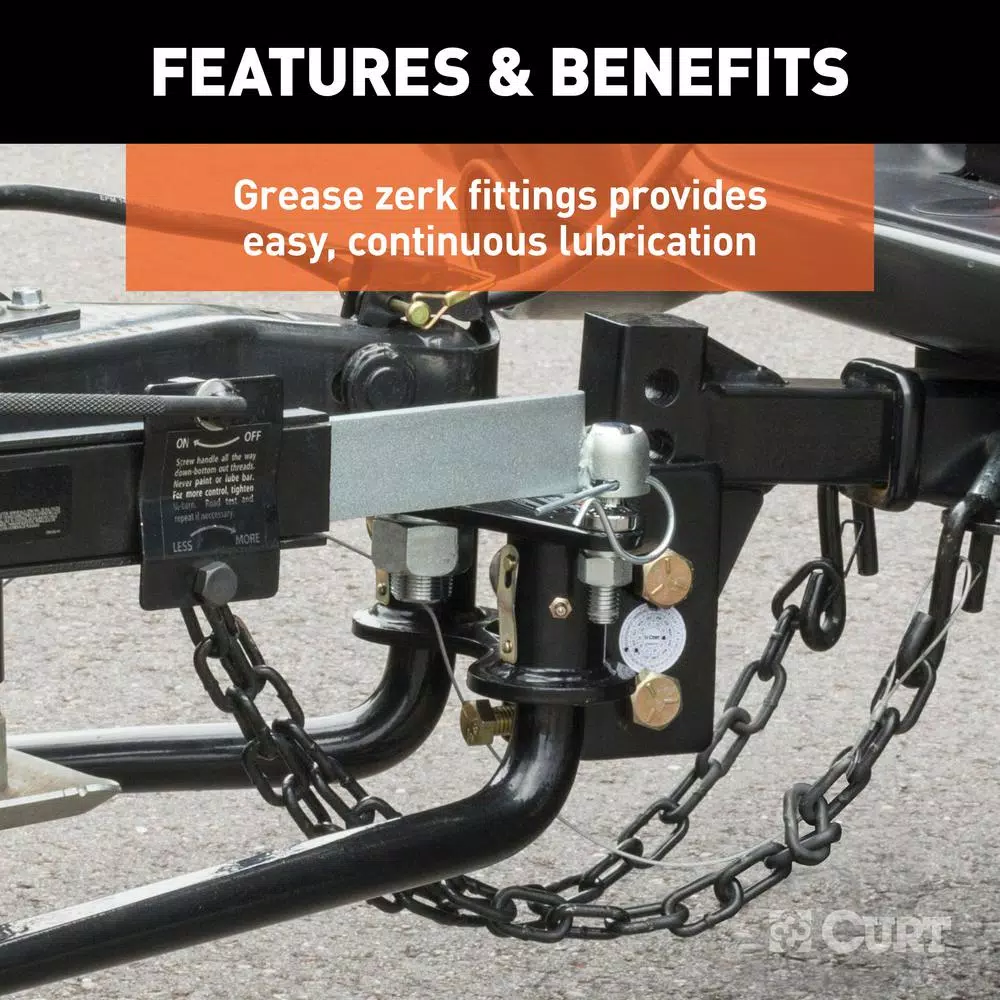 CURT MV Round Bar Weight Distribution Hitch, 8,000-10,000 lbs. GTW, 31-3/16 in. Bars