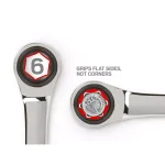 TEKTON 12-Piece Metric Stubby Ratcheting Combination Wrench Set, 8-19 mm thumbnail 3