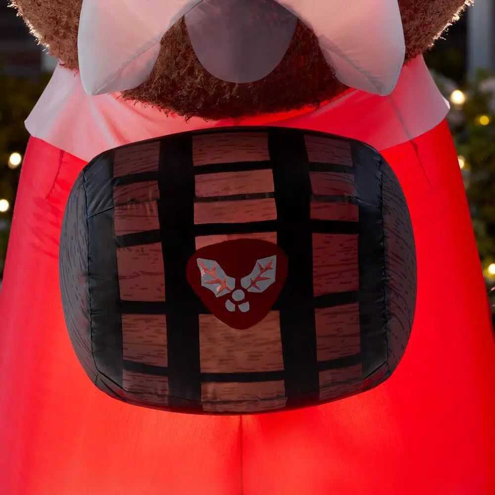 Airblown 6 ft. Inflatable Fuzzy St. Bernard Dog with Barrel Holiday Decoration