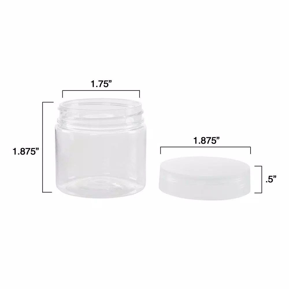 Stalwart 2 oz. Clear Plastic Jars with Foam Liner, 6-Pack