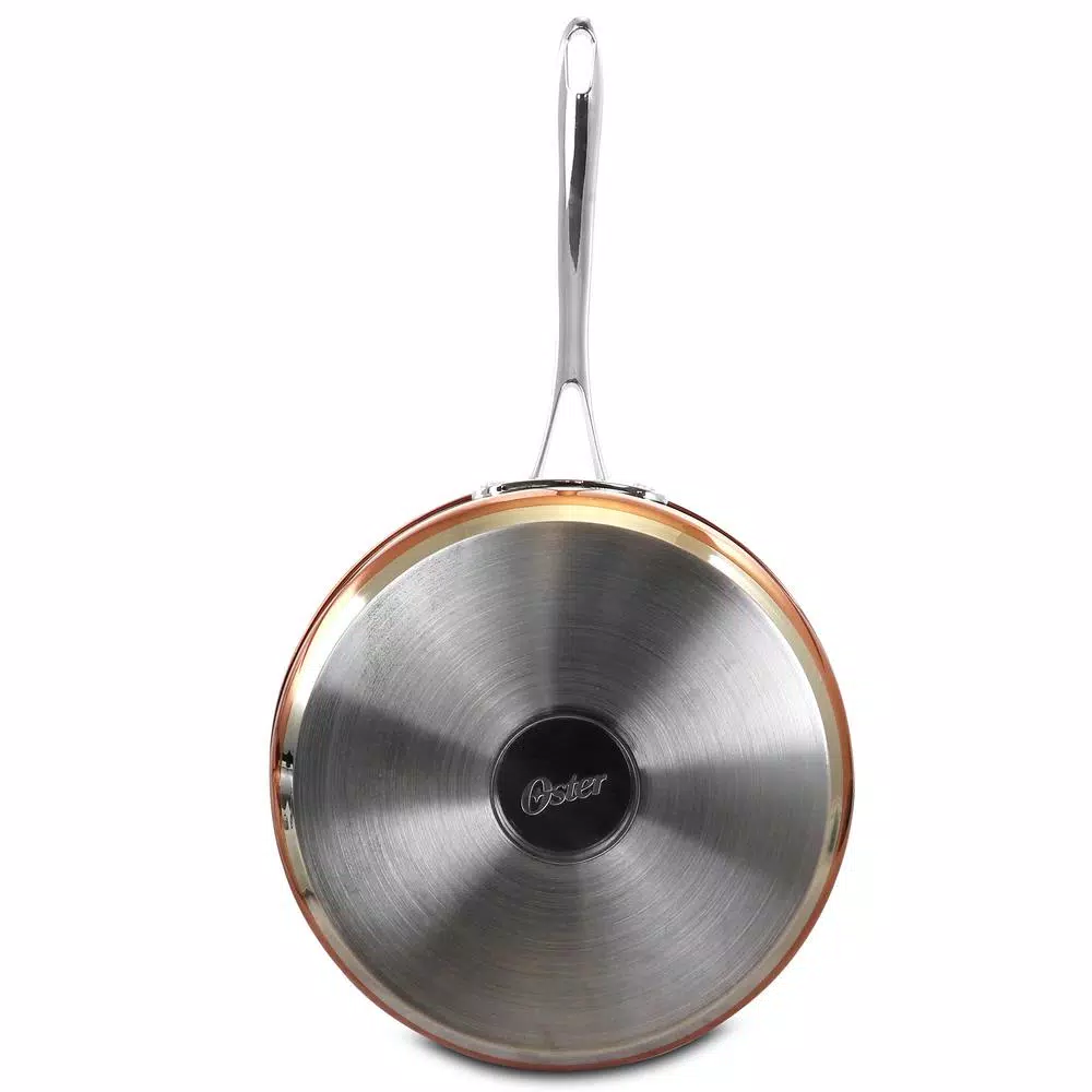 Oster Carabello 3.5 Qt. Stainless Steel Nonstick Saute Pan with Glass Lid, Copper