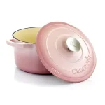 Crock-Pot Artisan 3 Qt. Round Enameled Cast Iron Dutch Oven with Lid, Blush Pink thumbnail 2