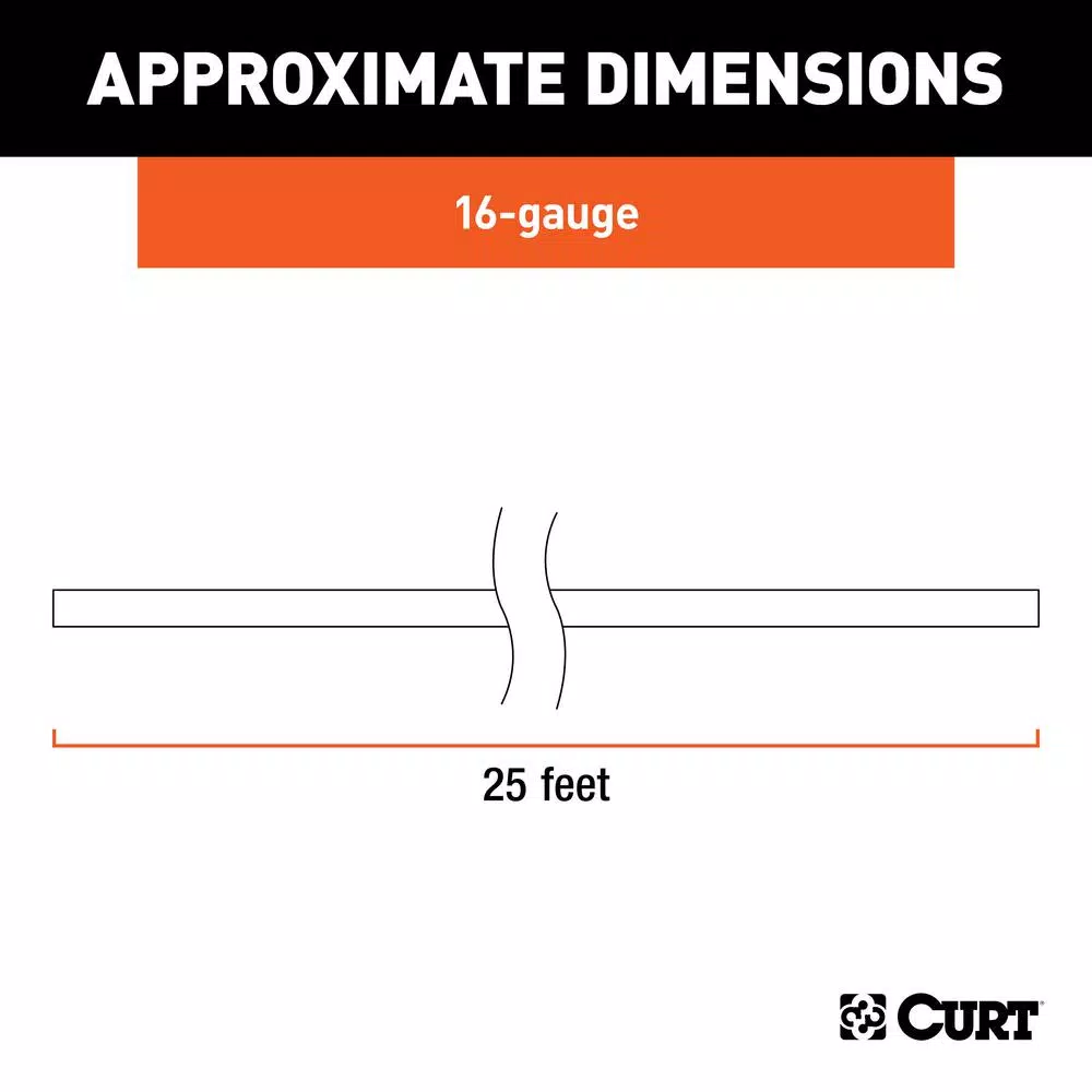 CURT Bonded 4-Way Trailer Wiring, 16 Gauge, 25' Spool