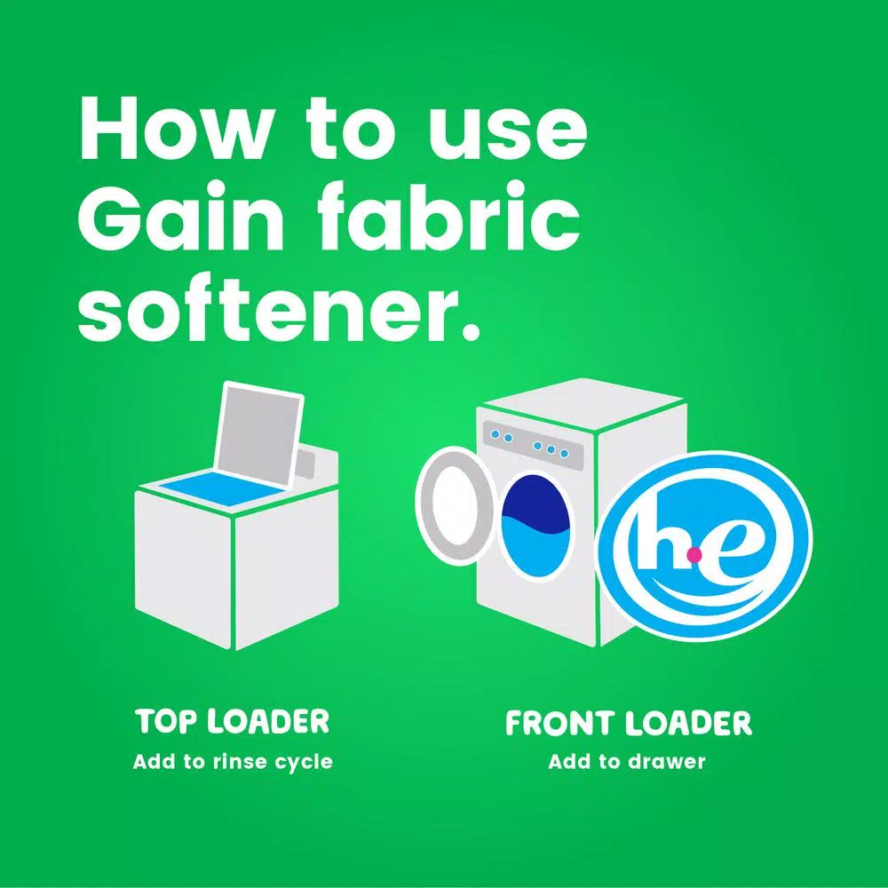 Gain Moonlight Breeze Liquid Fabric Softener, 51 oz (60 Loads), 8-Pack