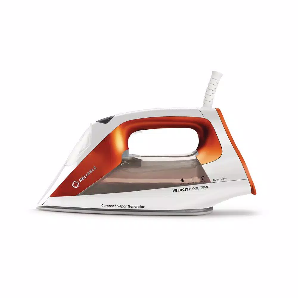 RELIABLE Velocity 160IR 1-Temp Home Steam Iron, 1800W, White & Orange