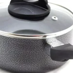 Oster Clairborne 1.5 Quart Aluminum Nonstick Sauce Pan with Glass Lid, Charcoal Grey thumbnail 3