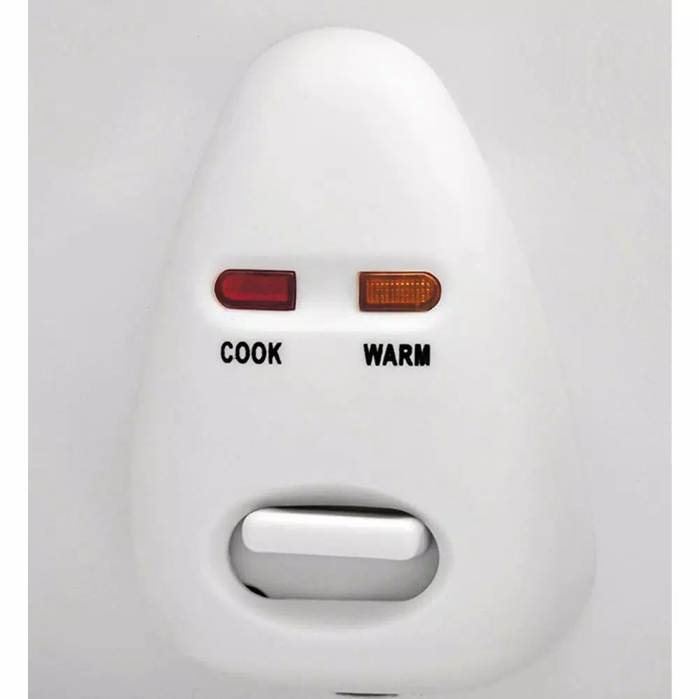 Continental Electric 6-Cup White Rice Cooker and Steamer with Tempered Glass Lid