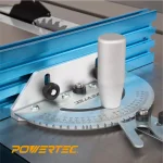 POWERTEC 24 in. Table Saw Precision Miter Gauge System with Multi-Track Fence and T-Track Flip Stop thumbnail 3