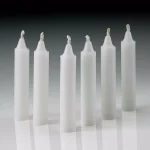 Light In The Dark White Taper Candles, 4 in. x 1/2 in. Thick, Unscented, Dripless, Set of 60 thumbnail 2