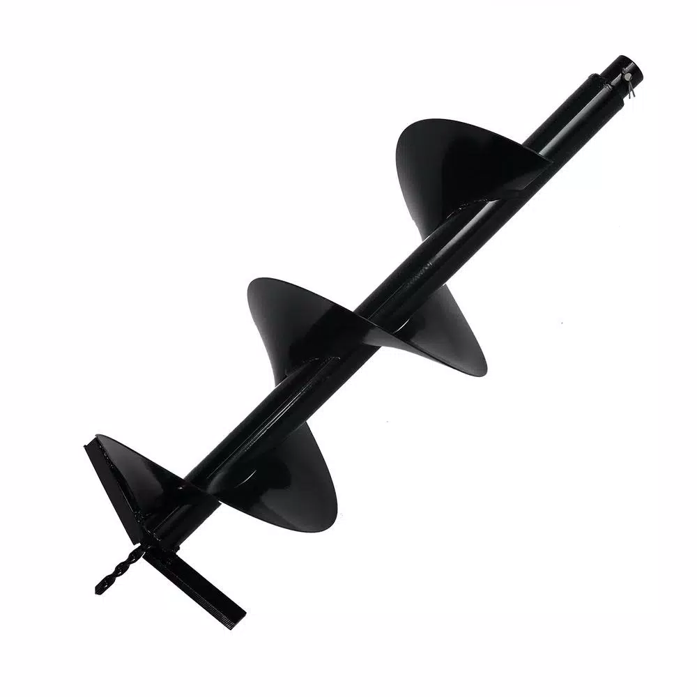 XtremepowerUS 4 in. Replacement Earth Auger Bit with 3/4 in. Round Shaft for Post Hole Machines
